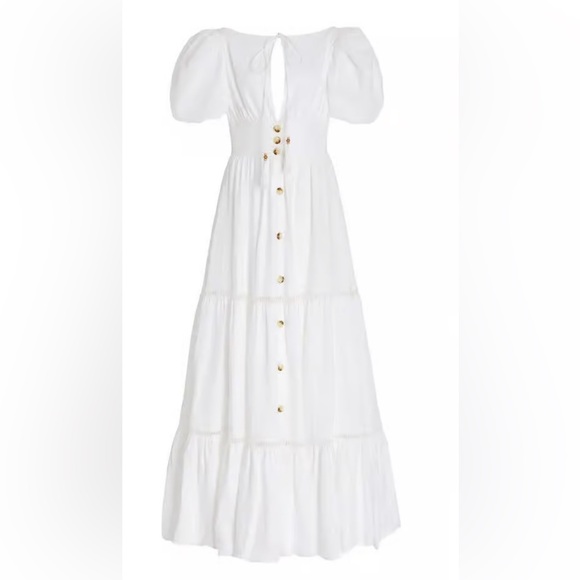 ANDRES OTALORA Exclusive Canoa Button-Front Tiered Linen Maxi Dress (Size 4) - Picture 5 of 7